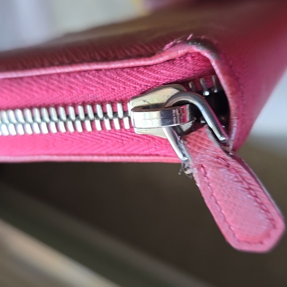 Prada Saffiano Leather Zip-Around Wallet -  Soft Pink - Picture 9 of 17